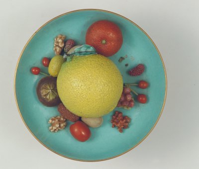 图片[2]-Pink color like raw fruit high foot plate-China Archive